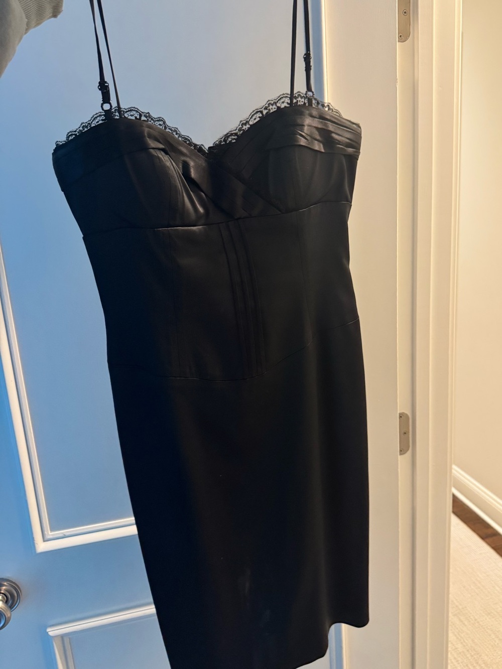Laundry by Design Black Lace-Trim Mini Slip Dress